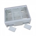 Caja de superficie 2 X Rj45 Keystone con 2 x Schuko blanco y 2 x Schuko rojo