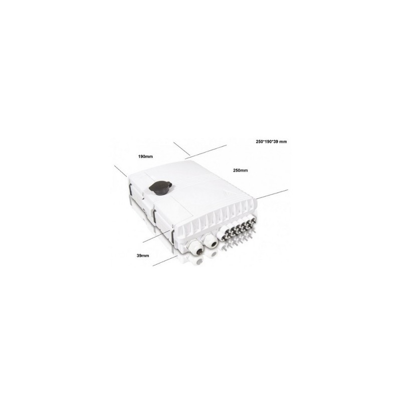 Caja exterior de fibra óptica IP-65 para 12 adaptadores SC simplex/ LC dúplex