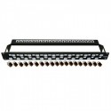 Patch panel rack 1U con retenedor 24 x RJ45 Cat6 modular