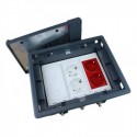 Caja para suelo 2 X Rj45 Keystone con 2 x Schuko blanco y 2 x Schuko rojo