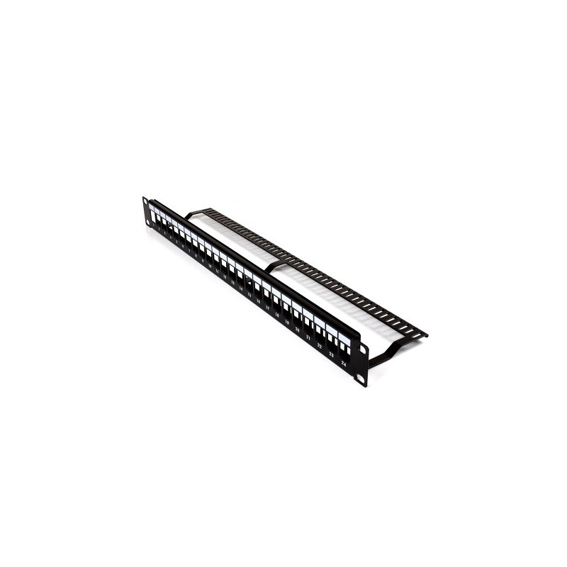 Patch panel rack 1U vacio 24 puertos slim UTP Lapara Networking