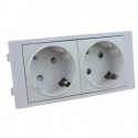 Caja de superficie 4 X Rj45 Keystone con 4 x Schuko blancos